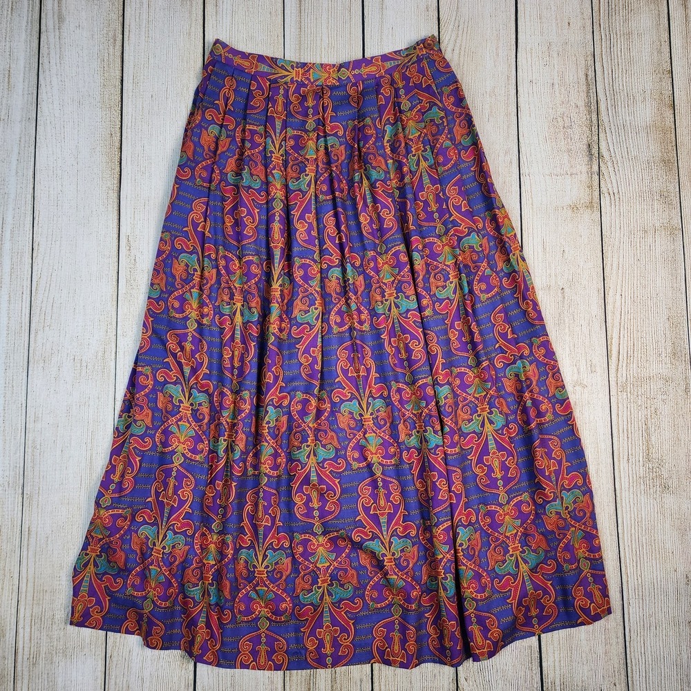 Vintage‎ Waterville Size 29 Ornate Jewel Tone Maxi Skirt Tapestry Boho Festival